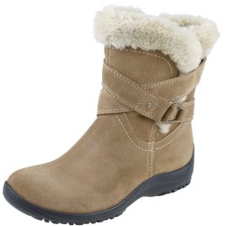 Bota Feminina Inverno Bege Cano Médio com Lã