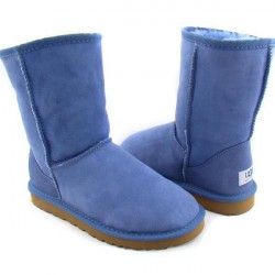 Bota de Inverno Azul Camursa com Lã