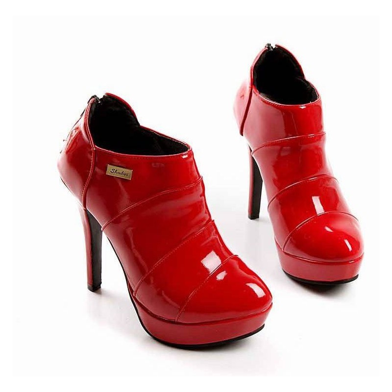 Bota Feminina Unkle Boot Vermelha Salto Alto