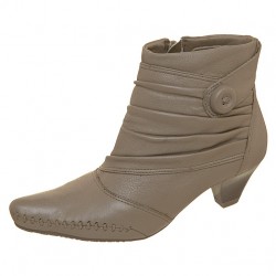 Bota Feminina Unkle Boot Bege Nude Salto Médio