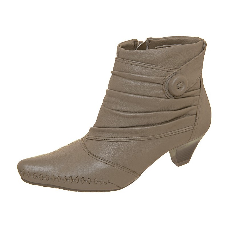 Bota Feminina Unkle Boot Bege Nude Salto Médio