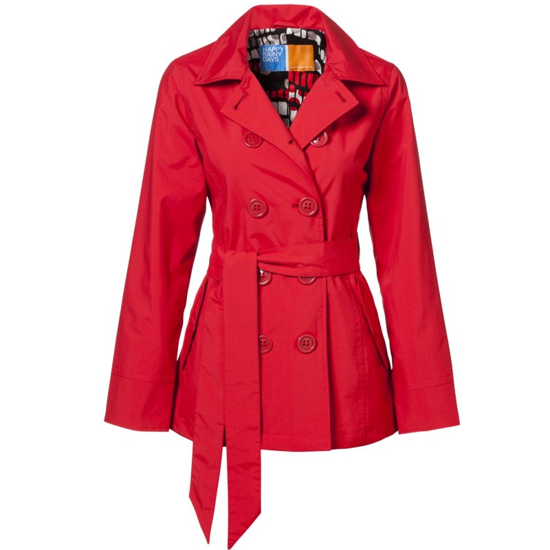 casaco trench coat feminino vermelho