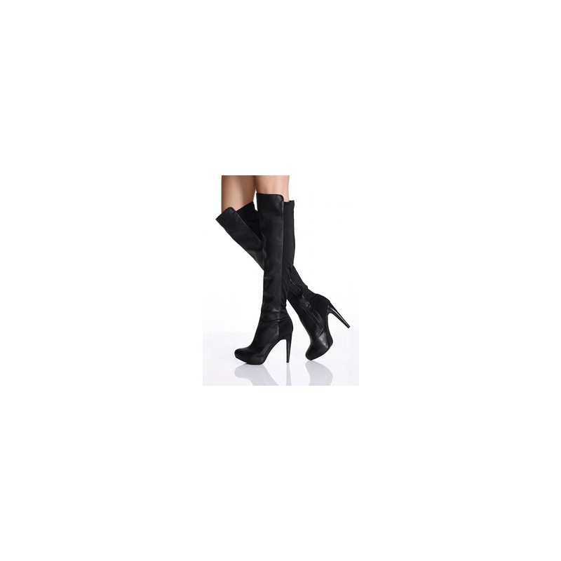 Bota Feminina Cano Alto Preta Salto 12cm Bota Feminina Cano Alto Preta Salto 12cm