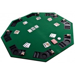 Tampo de Mesa Poker Dobrável Octagonal Portátil
