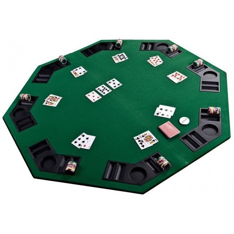 Tampo de Mesa Poker Dobrável Octagonal Portátil