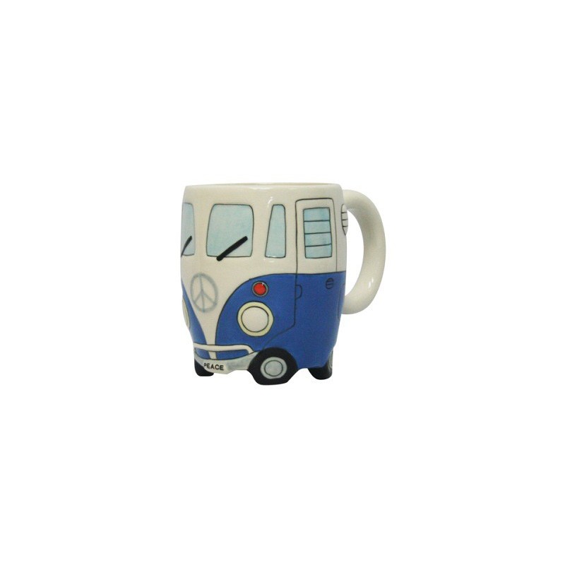 Caneca de café Kombi Branca e Azul Presente Criativo