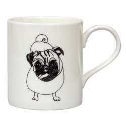 Caneca de Café Desenho de Cachorro Pug Presente Criativo