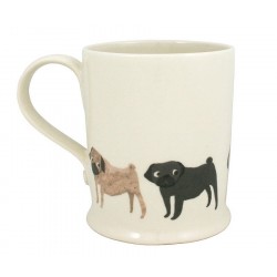 Caneca de Café Desenho de Cachorro Pug Presente Criativo