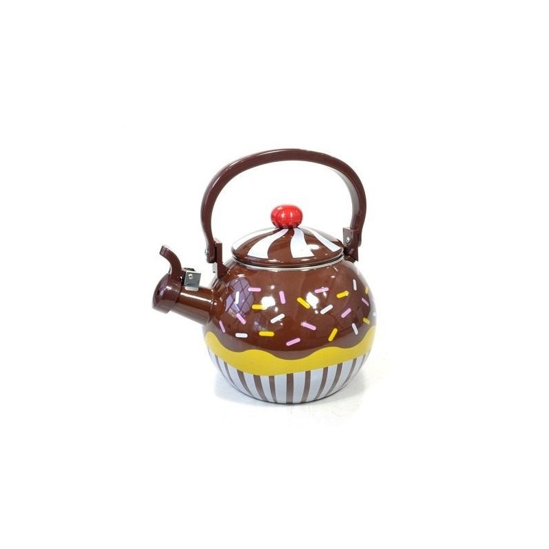 Chaleira Decorativa Esmaltada Cupcake Chocolate