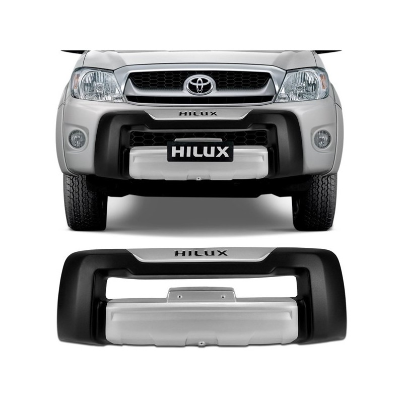 Overbumper Hilux SR SRV 09 a 11 Preto com Prata Front Bumper