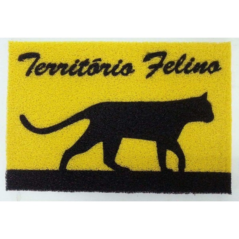 Tapete Capacho de Porta Criativo Território Felino