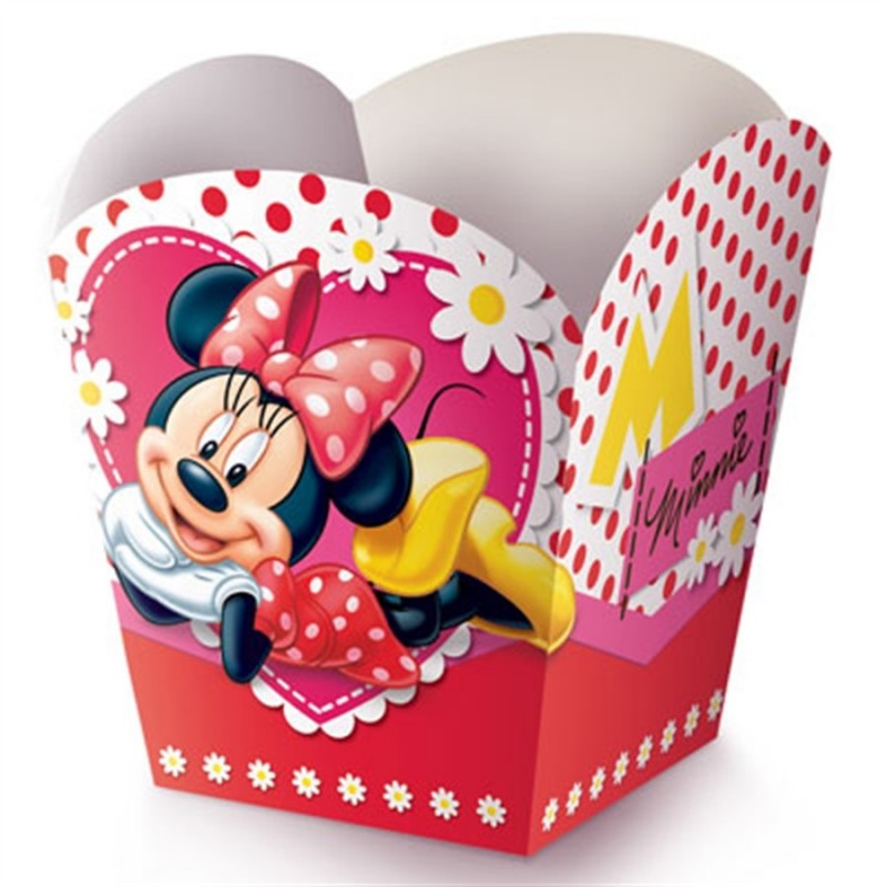 Cachepot Minnie Vermelha Papel Cartão Decoração Festa