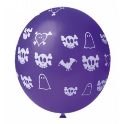 Balão Bexiga Roxa Caveira Fantasma Decoração Halloween