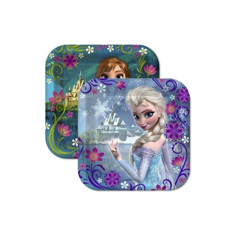 Pratinho de Bolo Quadrado Frozen Festa Infantil Tema Frozen 10un