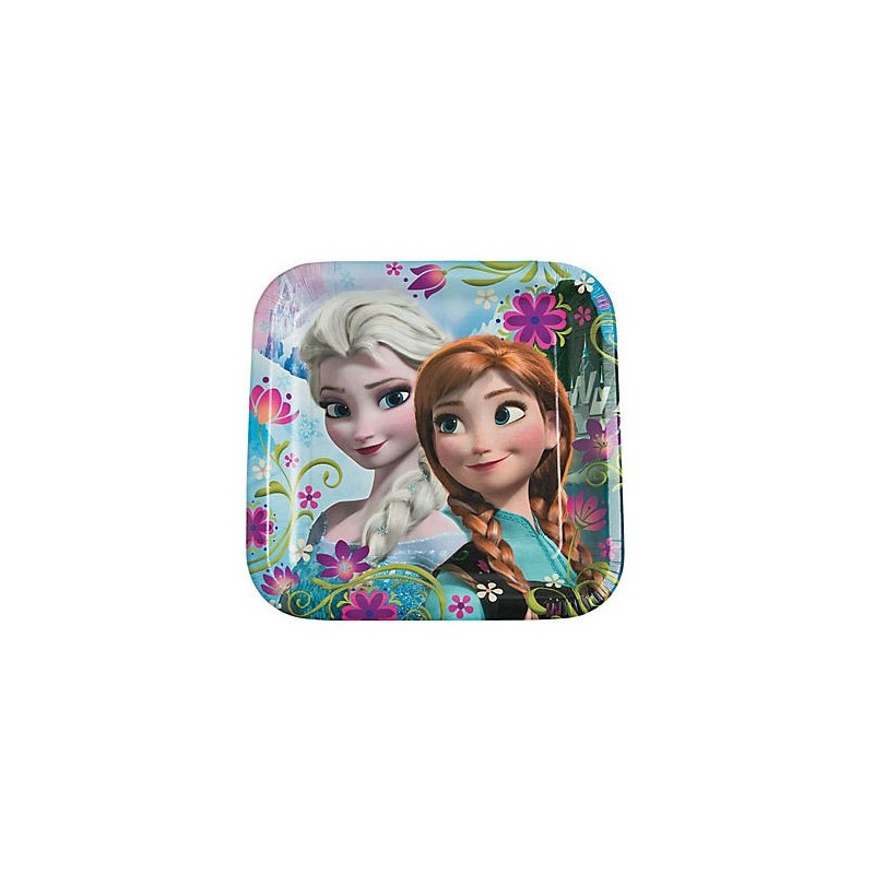 Pratinho de Bolo Quadrado Frozen Festa Infantil Tema Frozen 10un