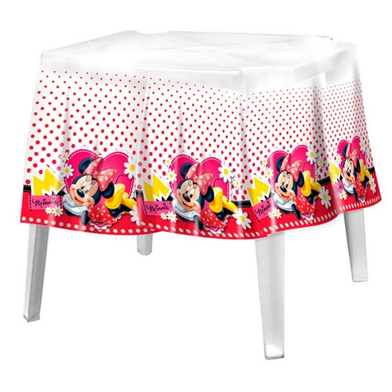 Toalha de Mesa Plástica Quadrada Minnie Disney Festa Infantil