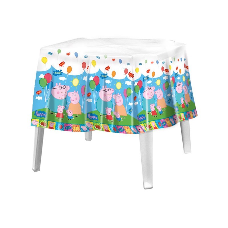 Toalha de Mesa Plástica Quadrada Peppa Pig Festa Infantil