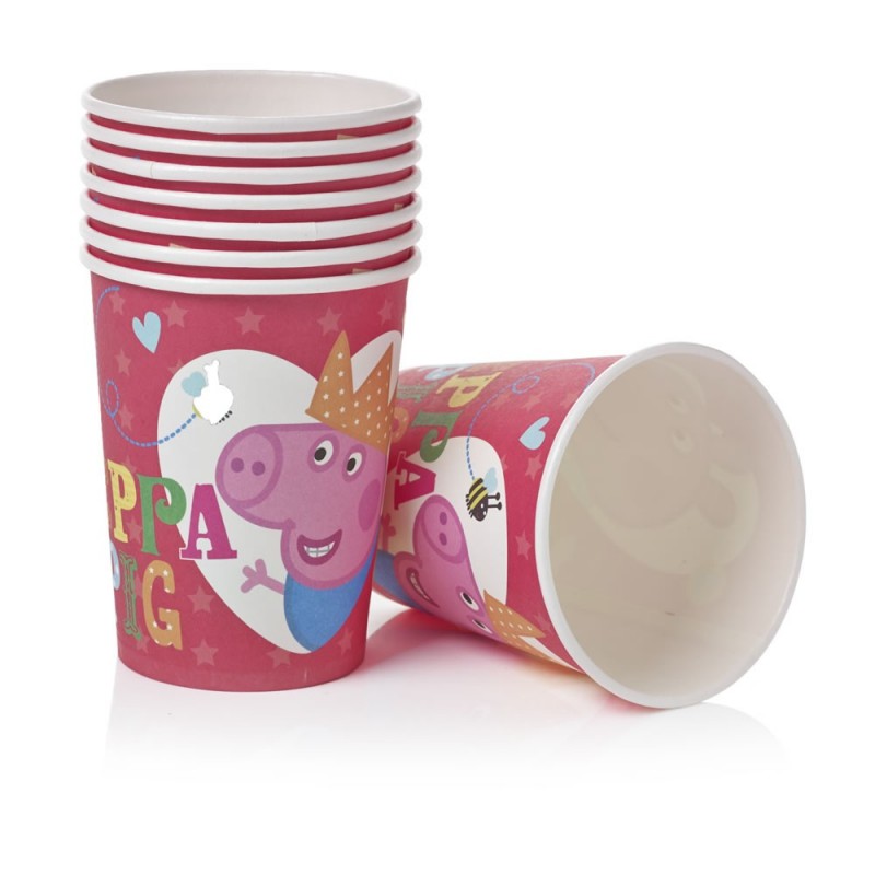 Copo Descartável de Papel Peppa Pig Pink Festa Infantil