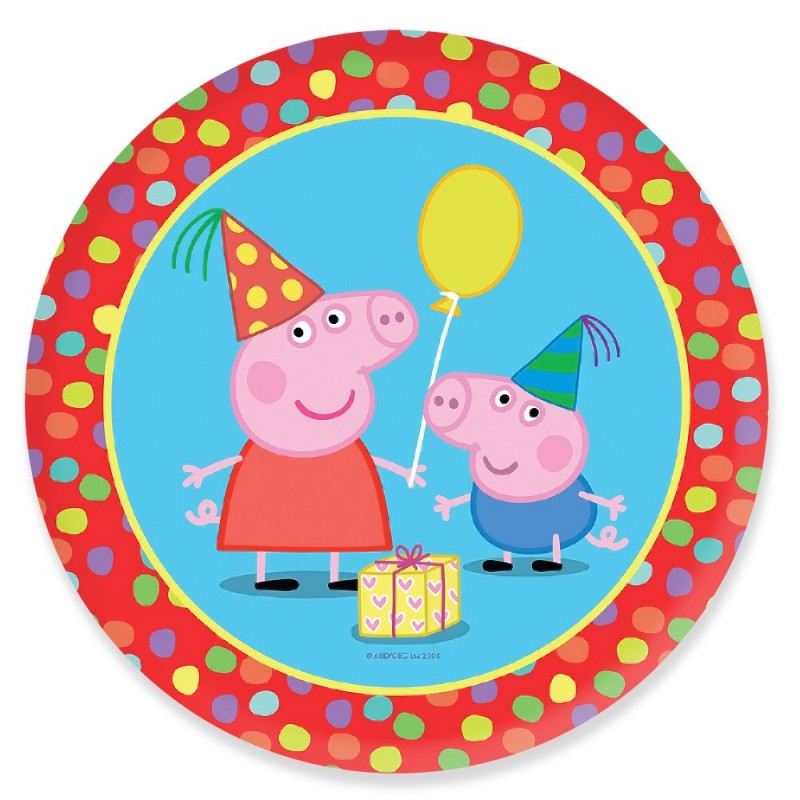Pratinho Descartável Peppa Pig Colorido para Festa Infantil 