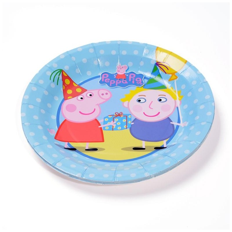 Pratinho Plástico Descartável Peppa Pig Azul Festa Infantil 
