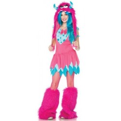 Fantasia Feminina Monstro Pink e Azul Adulto