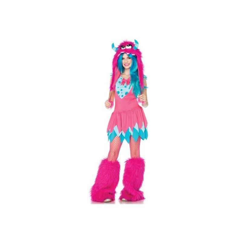 Fantasia Feminina Monstro Pink e Azul Adulto