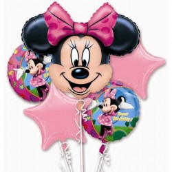 Kit Balões Metalizados Minnie Rosa Decoração Festa Infantil