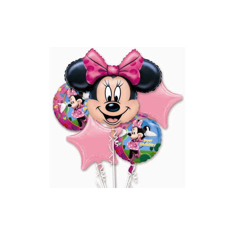 Kit Balões Metalizados Minnie Rosa Decoração Festa Infantil