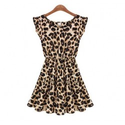 Vestido Casual Estampado Leopardo