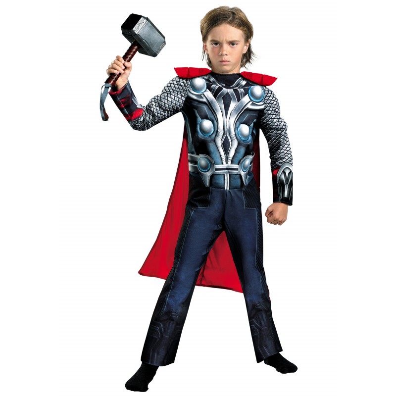 Fantasia Infantil Thor com Martelo Meninos Carnaval Halloween