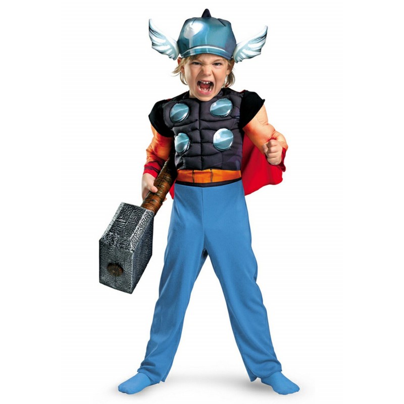 Fantasia Infantil Thor com Martelo Meninos Halloween Carnaval
