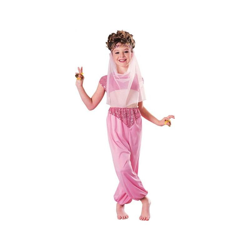 Fantasia Infantil Gênia Rosa Meninas Halloween Carnaval