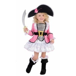 Fantasia Infantil Pirata Rosa Meninas Halloween Carnaval