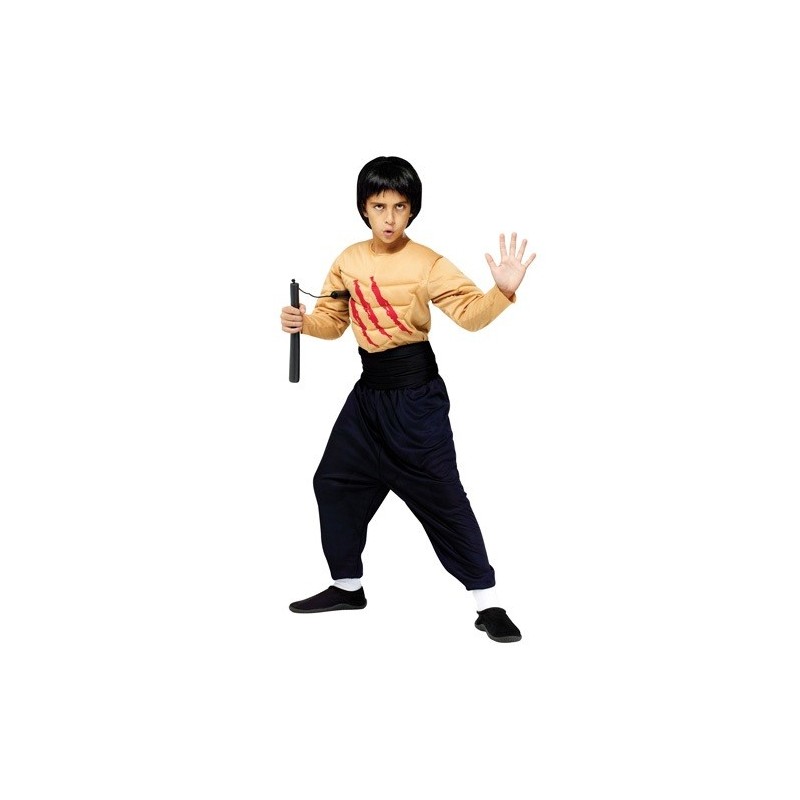 Fantasia Infantil Bruce Lee Kung Fu Meninos Halloween Carnaval