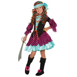 Fantasia Pirata Infantil Meninas Festa Halloween Carnaval