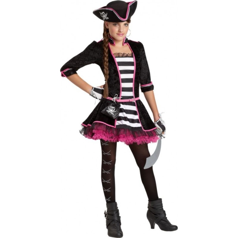 Fantasia Halloween Feminina Infantil Piratinha De Luxo