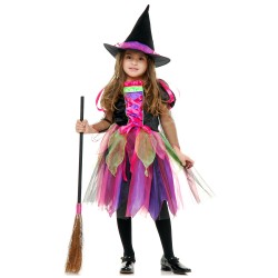 Fantasia Bruxa Infantil Meninas Halloween Carnaval Festa