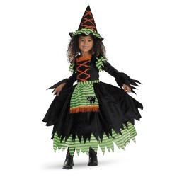 Fantasia Infantil Bruxa Preta e Verde Festa a Fantasia Halloween