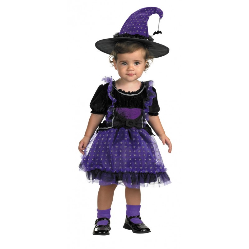 fantasia de bruxa infantil vestido preto e roxo