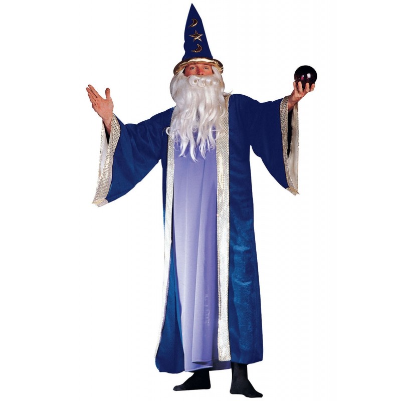 Fantasia Masculina Feiticeiro Mago Bruxo Adulto Halloween Carnaval