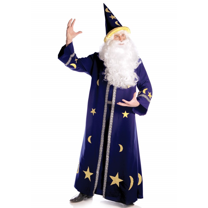Fantasia Masculina Mago Merlin Bruxo Adulto Halloween Carnaval