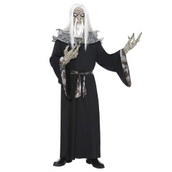 Fantasia Masculina Feiticeiro de Mal Adulto Halloween Carnaval