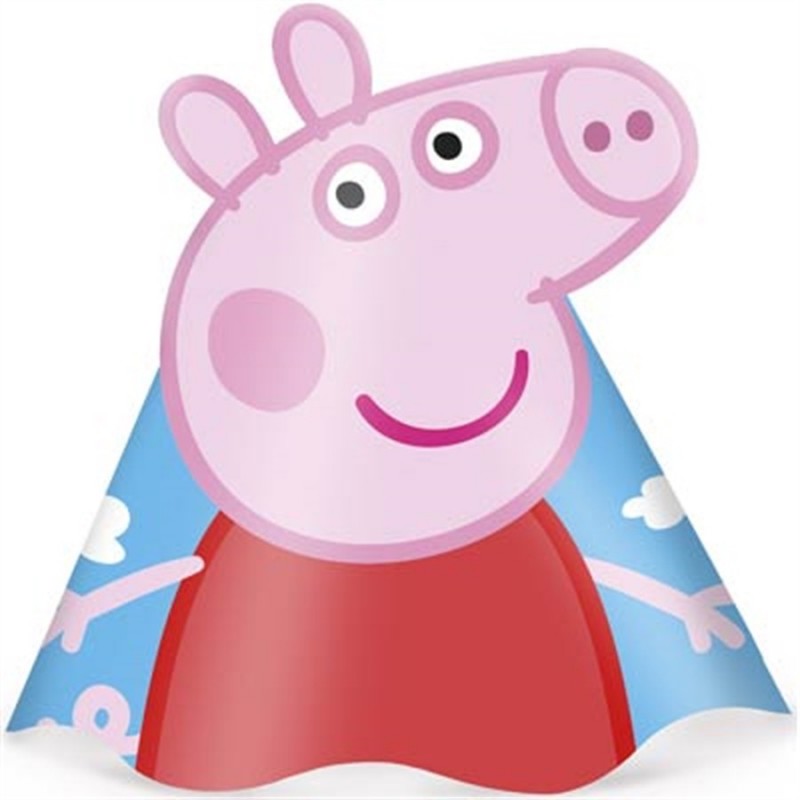 Chapeuzinho de Aniversário Peppa Pig Festa Infantil 8un