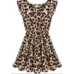 Vestido Casual Estampado Leopardo