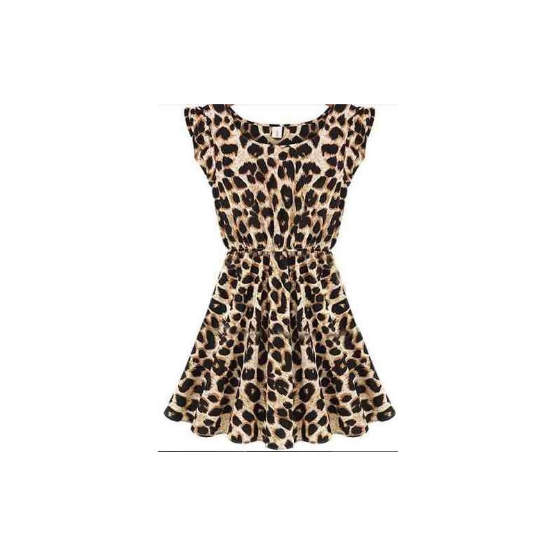 Vestido Casual Estampado Leopardo