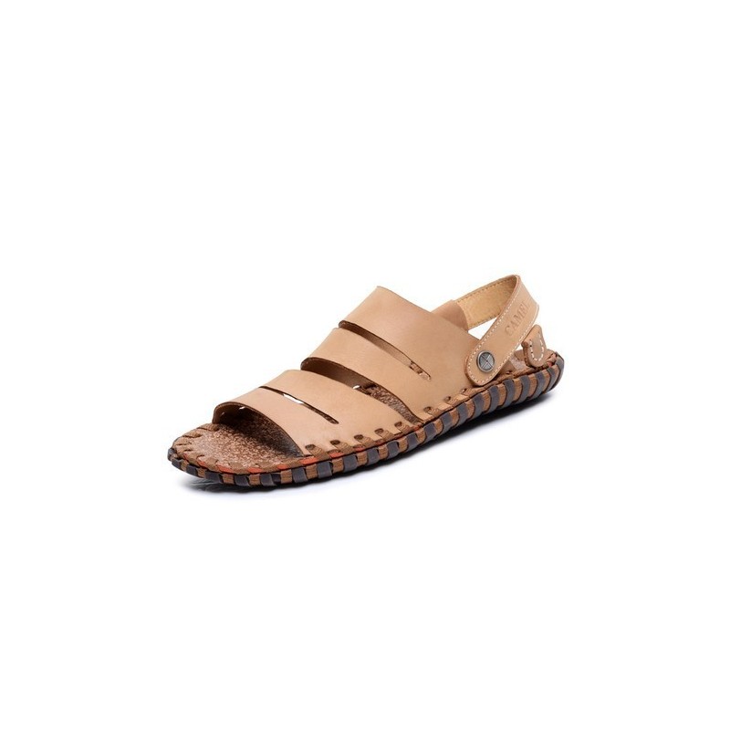 Sandália Masculina Gladiador Caramelo Couro