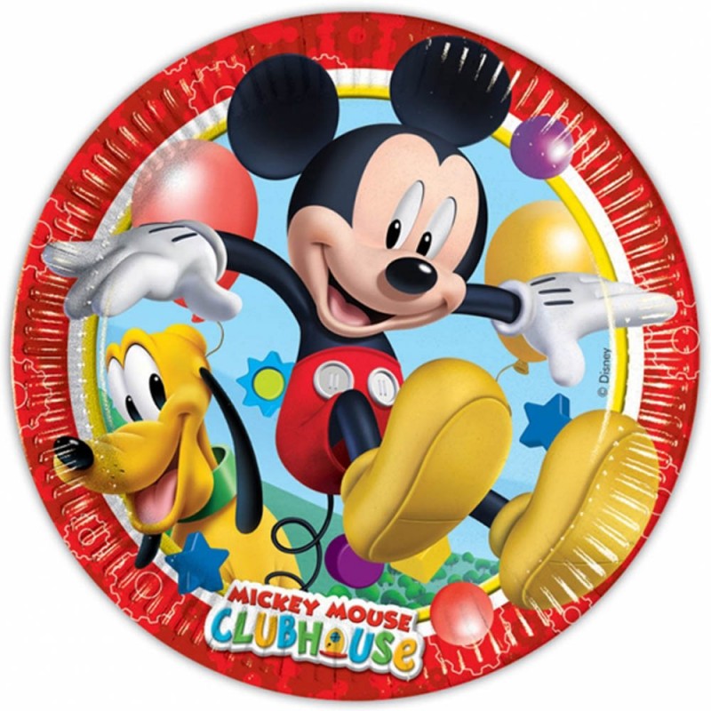 Prato Descartável Mickey Mouse Festa Infantil com 12un