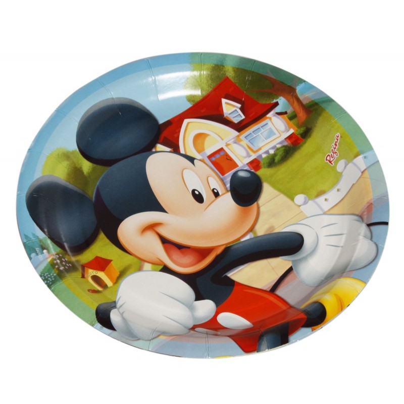 Pratinho de Papel Mickey Mouse Festa Infantil com 12un