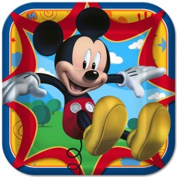 Pratinho de Papel Quadrado Mickey Mouse Festa Infantil com 12un