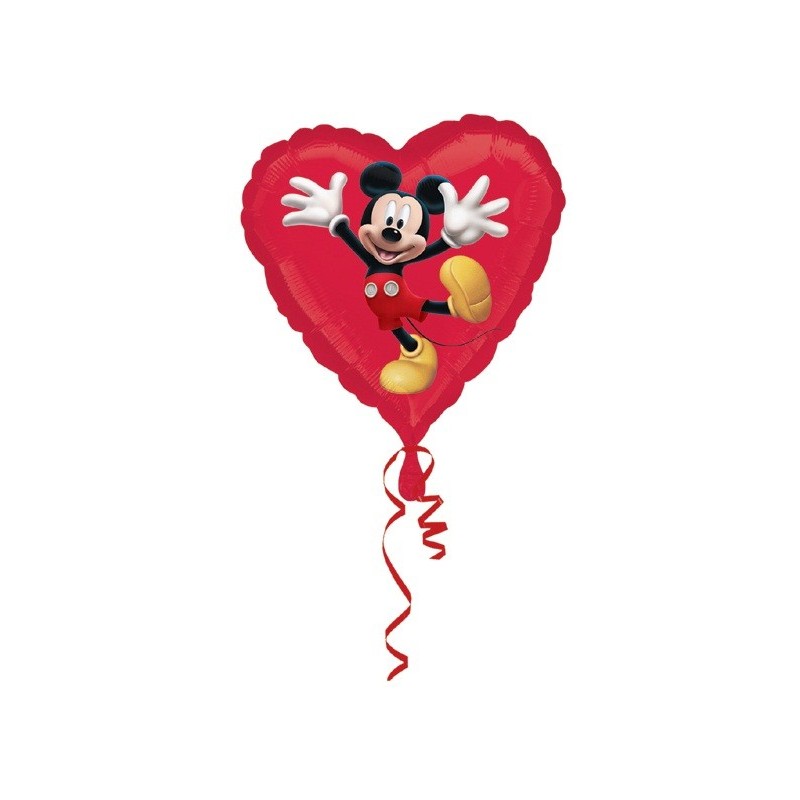 Balão Metalizado Coração Mickey Mouse Festa Meninos